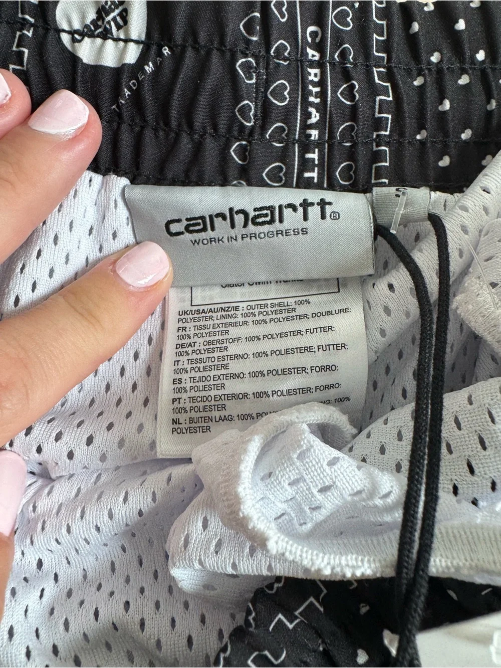 Carhartt WIP Slater Swim Trunks Heart Bandana Print Black NEW Mens S